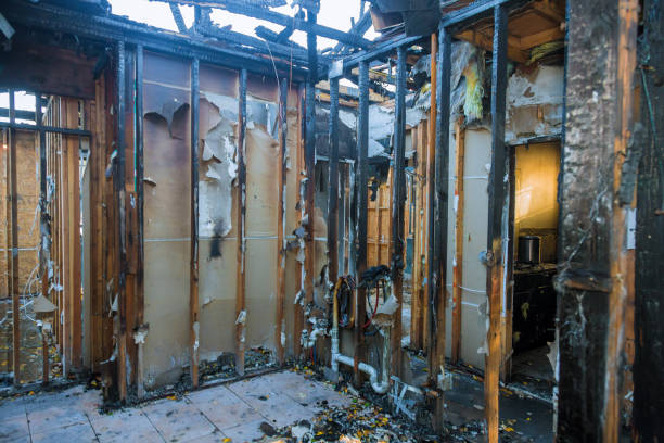 Professional Fire Damage Assessment technician working in Hinton, OK